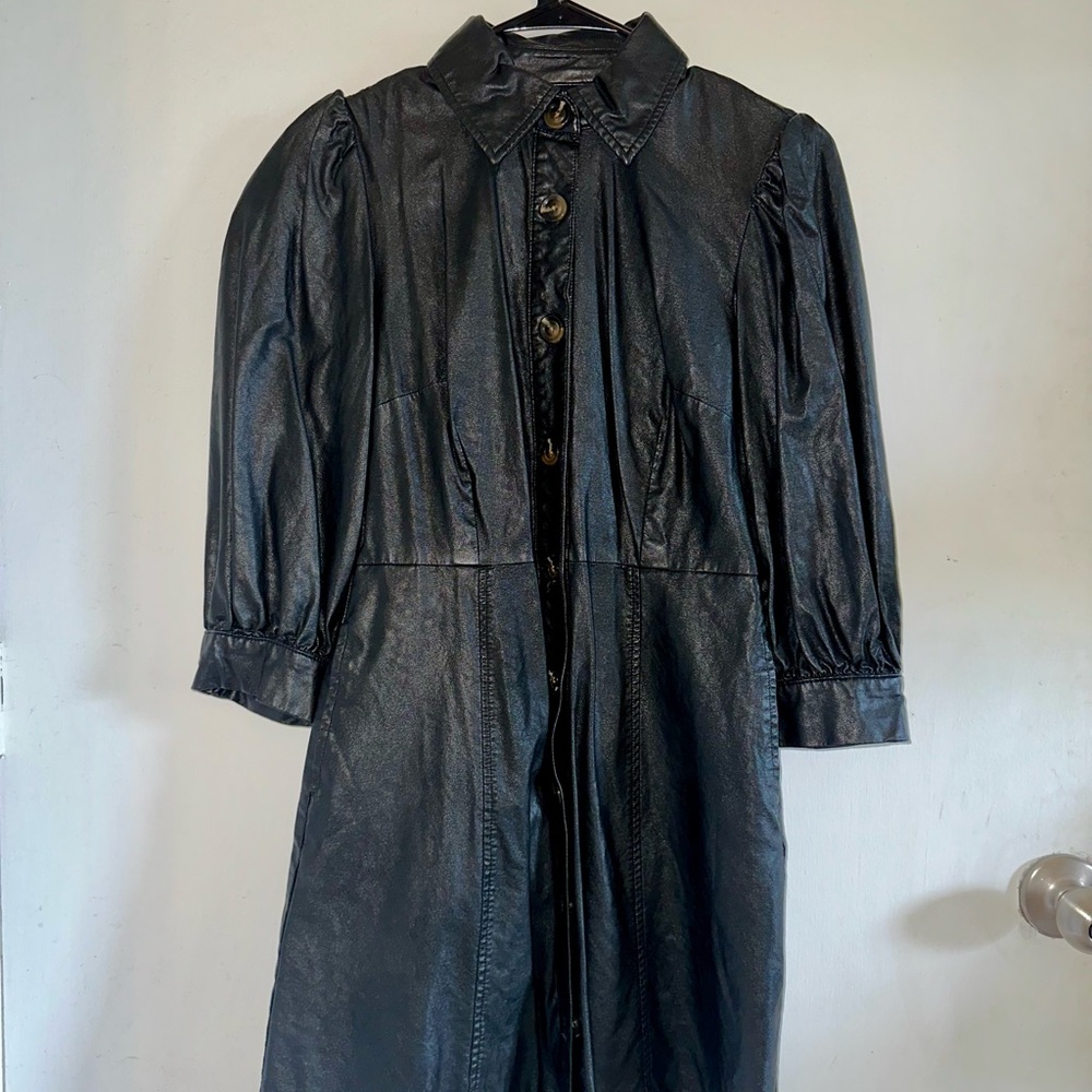 Who What Wear Black Faux Leather Dress